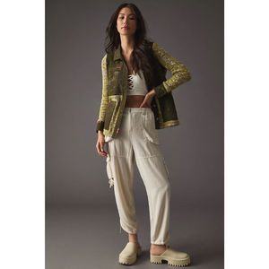 New Anthropologie Pilcro Embroidered Phoenix Sweater Jacket Size XL